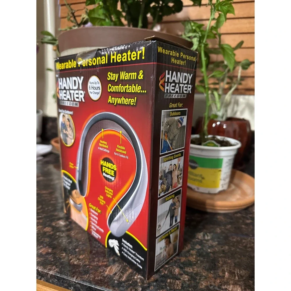 NEW RECHARGABLE Ontel Handy Heater Freedom Neck Wearable Personal Heater USB